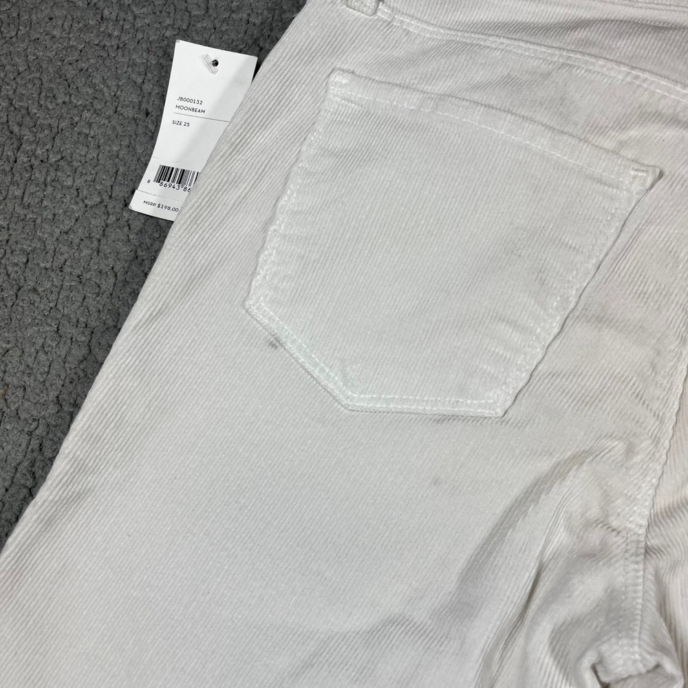 J Brand Selena Bootcut Corduroy Pants Moonbeam White Mid Rise Crop - Picture 7 of 16